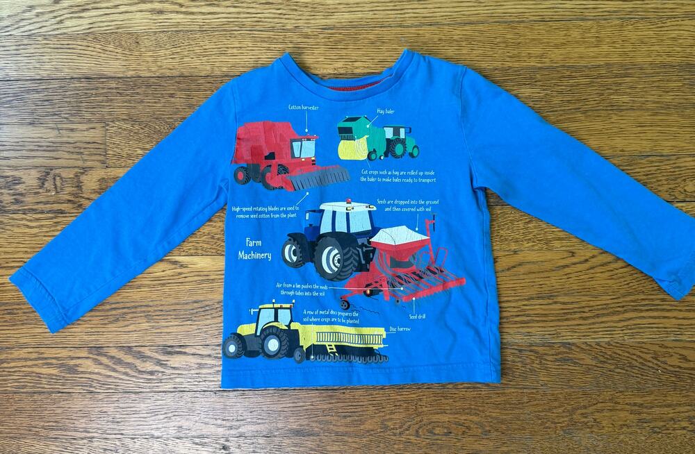 Mini Boden Boys' Farm Machinery Shirt Size 3-4